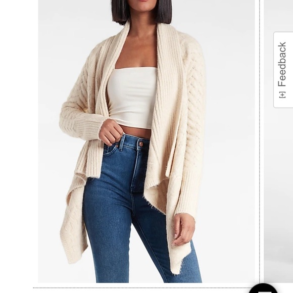 Cable KNIT DRAPED FRONT CARDIGAN